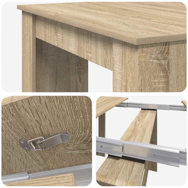 Matbord 180 x 85 x 75 cm Konstruerat trä Sonoma-ek Rektangulär