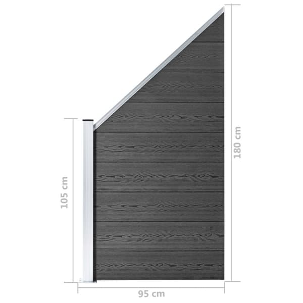 Staketpanel WPC 95x(105-180) cm svart