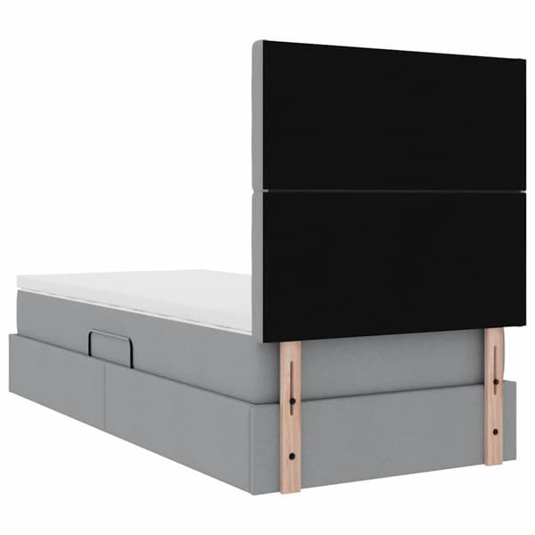 Förvaringssäng med madrass Ljusgrå 90 x 190 cm Polyester