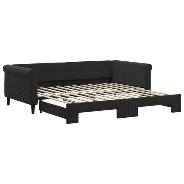 Dagbädd utdragbar svart 100x200 cm sammet