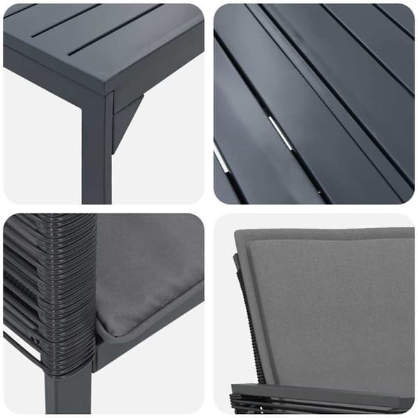 Trädgårdsmöbelset 7 pcs Antracit konstrotting