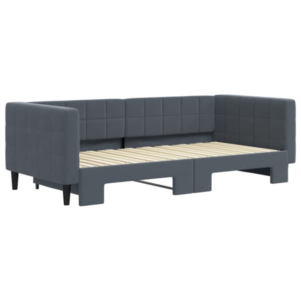 Dagbädd utdragbar mörkgrå 90x190 cm sammet