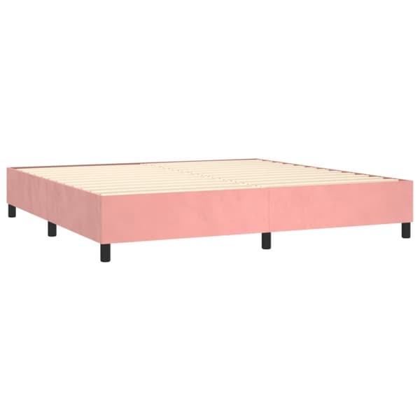 Ramsäng med madrass rosa 200x200 cm sammet