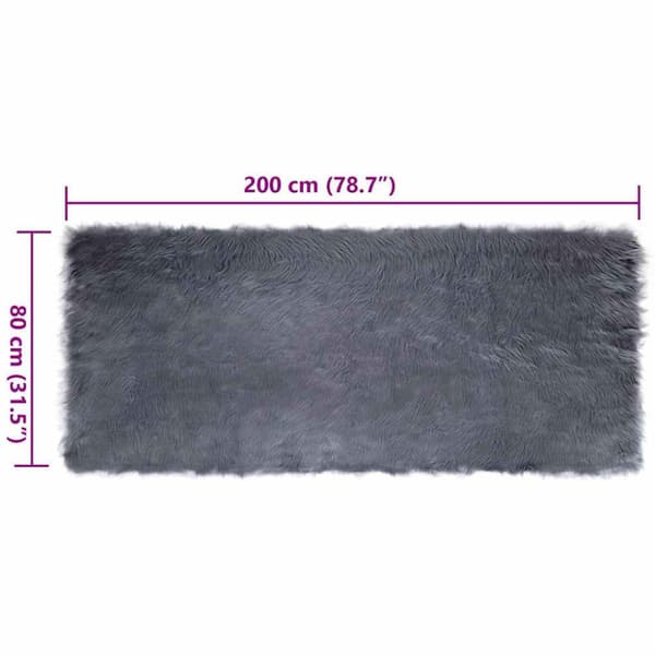 Fuskfäll matta TAFALLA Antracit 80 x 200 cm Polyester