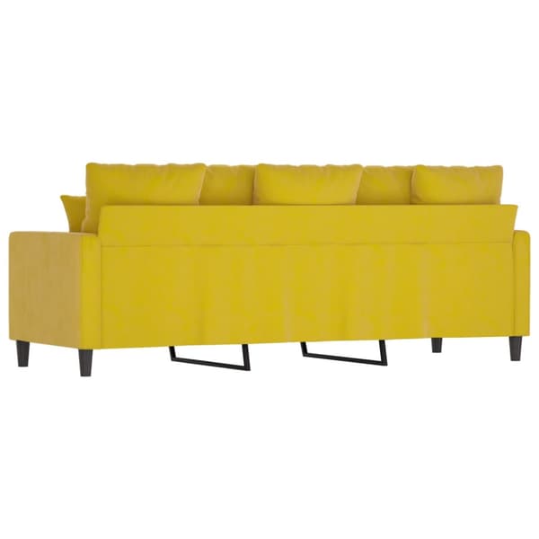 3-sitssoffa gul 180 cm sammet