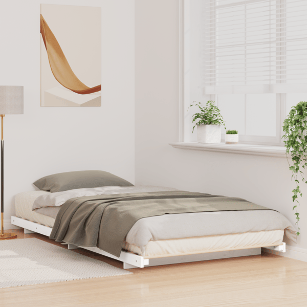 Sängram Vit 90 x 190 cm Massiv furu