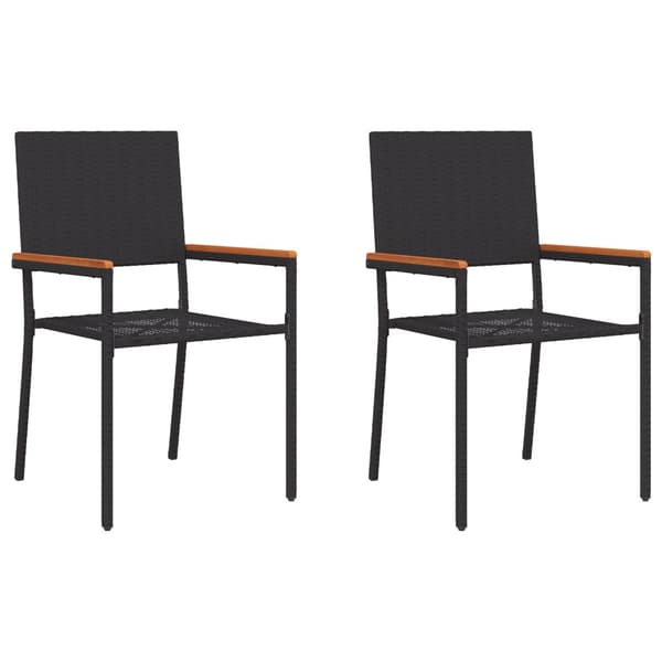 Trädgårds stapelbara stolar 2 pcs Svart och Brunt