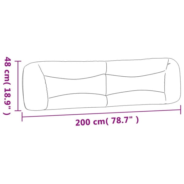 Headboard Cushion "Hvar" Taupe 200 cm Fabric
