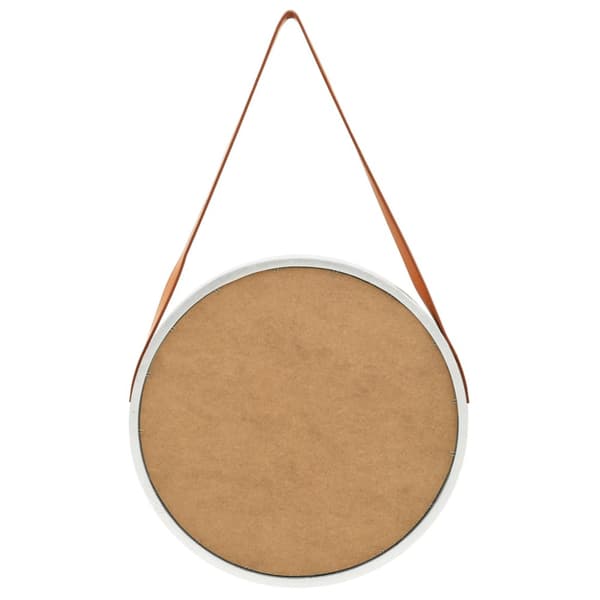 Väggspegel med rem 50 cm silver
