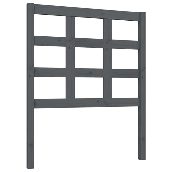Sänggavel grå 80,5x4x100 cm massiv furu