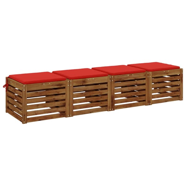 4-delade Sittdynor SOEST 4 st 100% Polyester Röd 40 x 40 x 3 cm