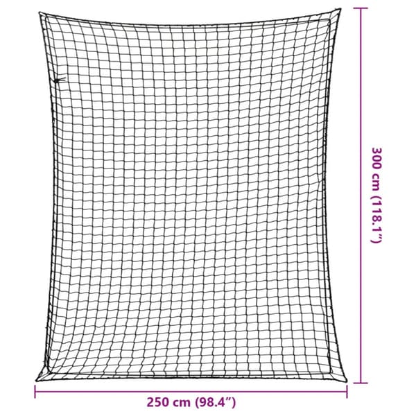 Lastnät med elastiskt rep svart 3x2,5 m PP