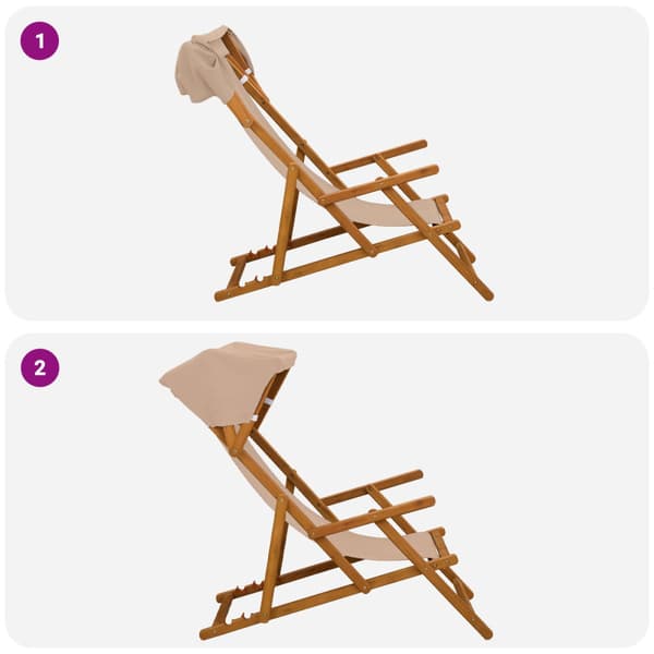 Deck Chair 3 Position Massiv Eukalyptus Trä Taupe