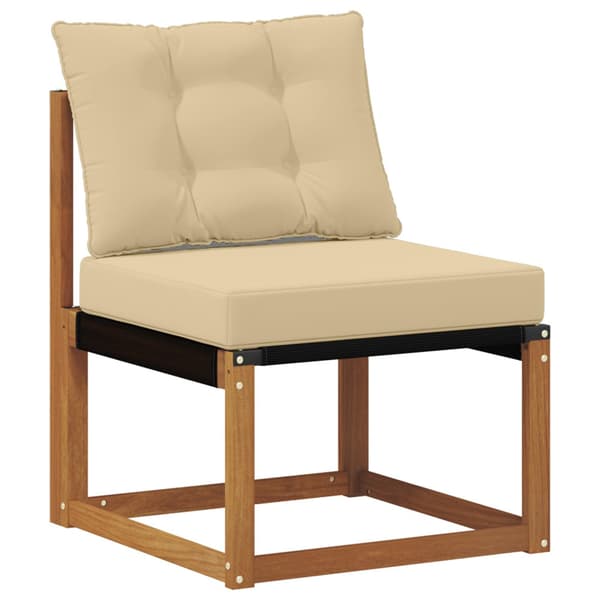 Utomhussoffset med kudde 6 pcs Naturlig och Beige