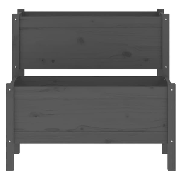 Odlingslåda grå 84,5x84x75 cm massiv furu