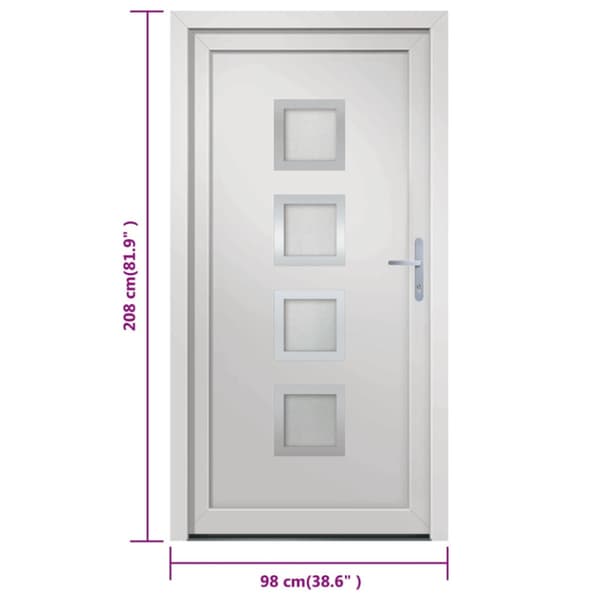 Ytterdörr vit 98x208 cm PVC