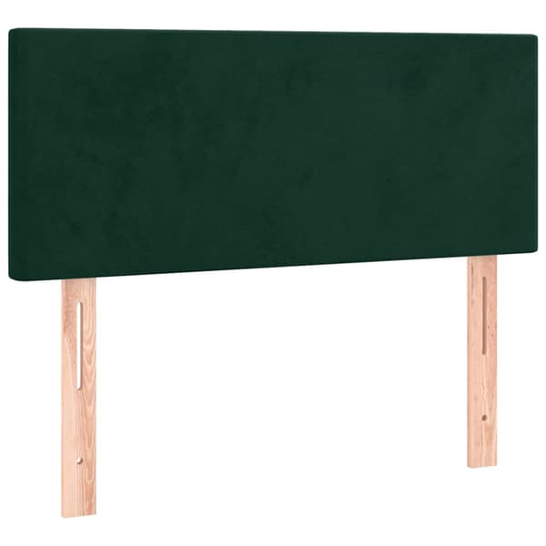 Ramsäng med madrass mörkgrön 90x200 cm sammet