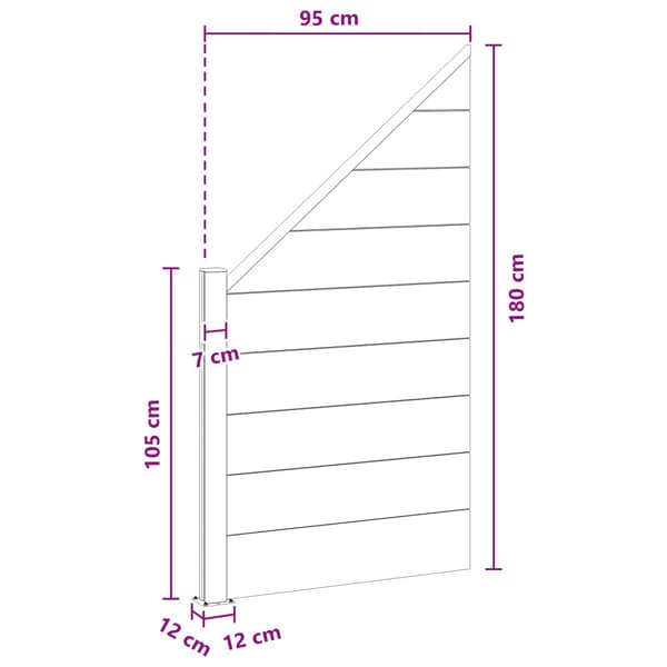Stängselpanel WPC och aluminium Grå