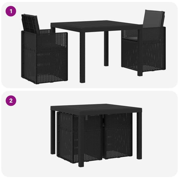 Trädgårdsmöbelset med kudde 3 pcs Antracit PP