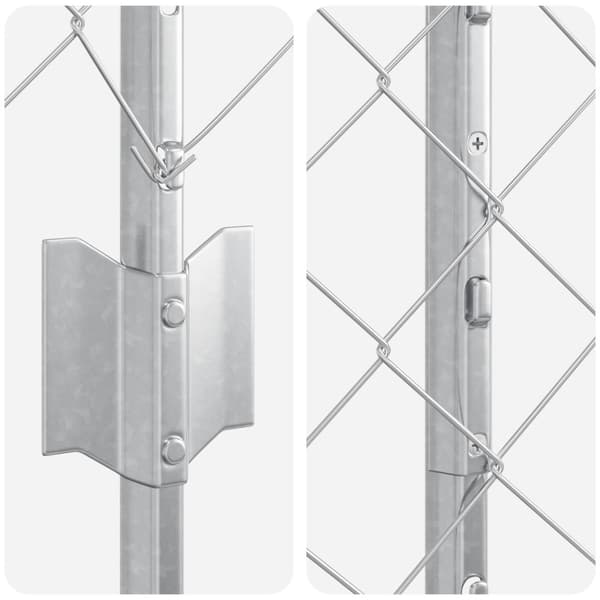 Stängsel med stolpe Silver 1 x 10 m Stål
