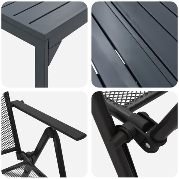 Trädgårdsmöbelset 7 pcs Antracit Pulverlackerad stål
