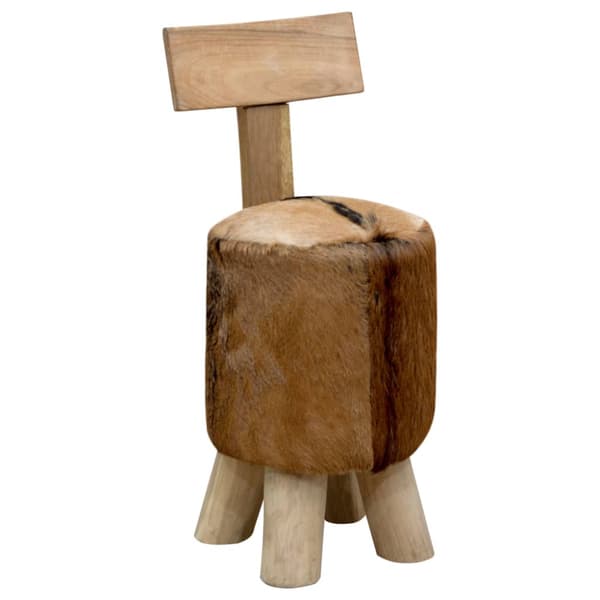 Pall getskinnsläder och massiv teak