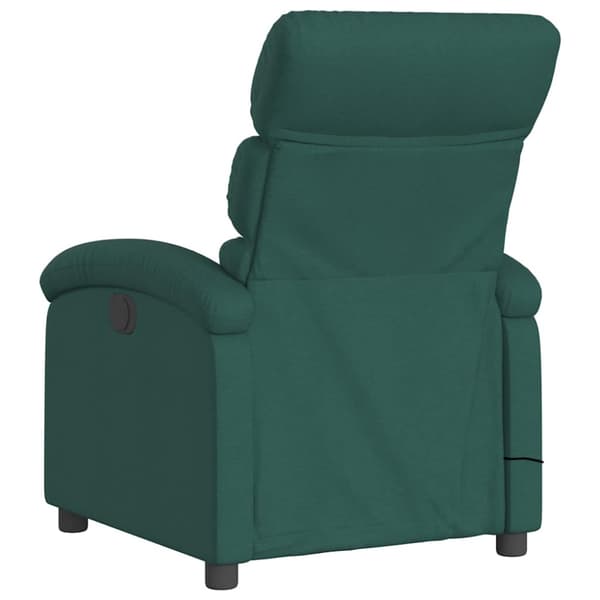 Massagefåtölj mörkgrön tyg