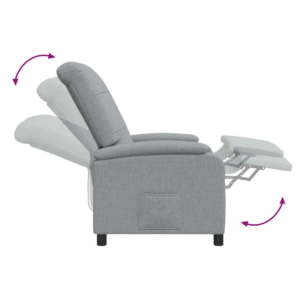 Recliner Ljusgrå Tyg