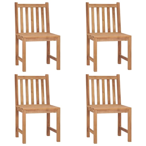 Trädgårdsstolar 4 st med dynor massiv teak