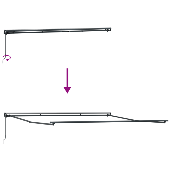 Utfällbar markis Flerfärgsdesign 450 × 350 cm