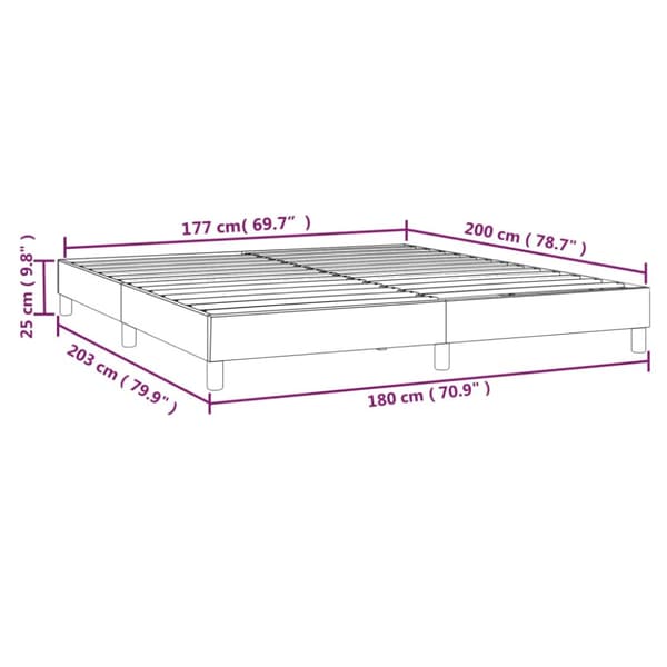 Boxspring-sängram mörkgrå 180x200 cm tyg