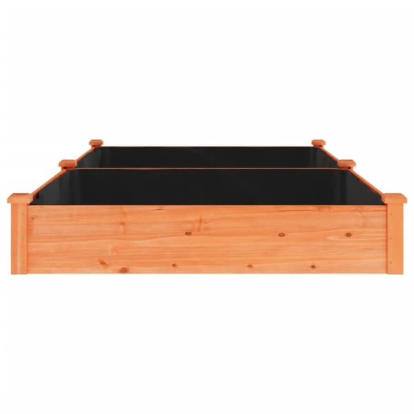Odlingslåda med foder brun 240x120x25 cm massivt granträ