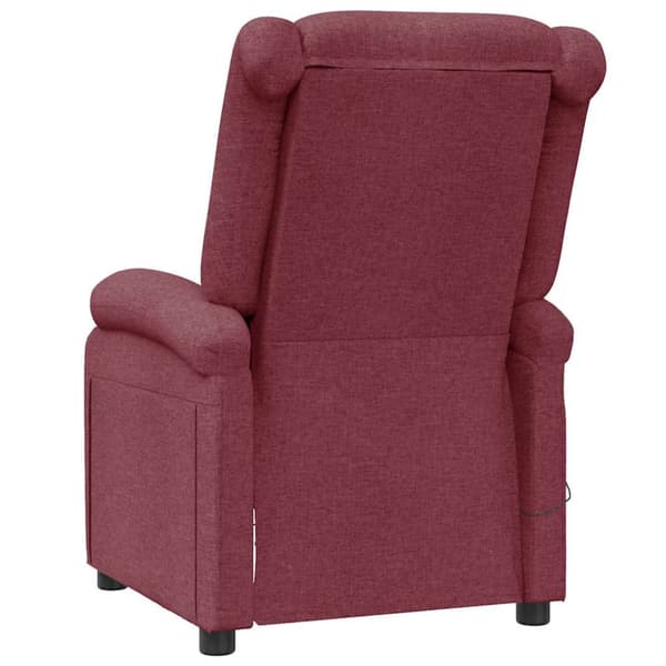 Massagefåtölj vinröd tyg
