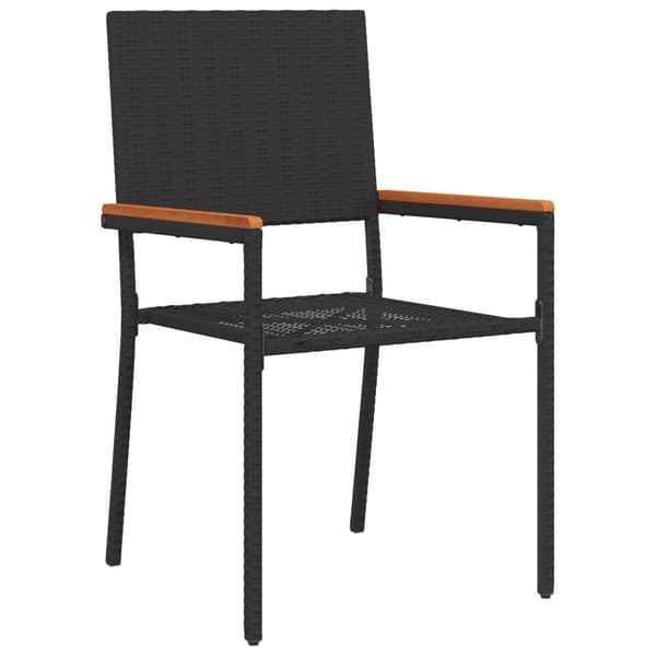 Trädgårdsmöbelset 11 pcs Svart konstrotting