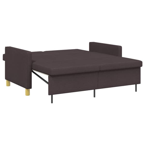 Pull Out Sofa Bed Mörkbrun Tyg