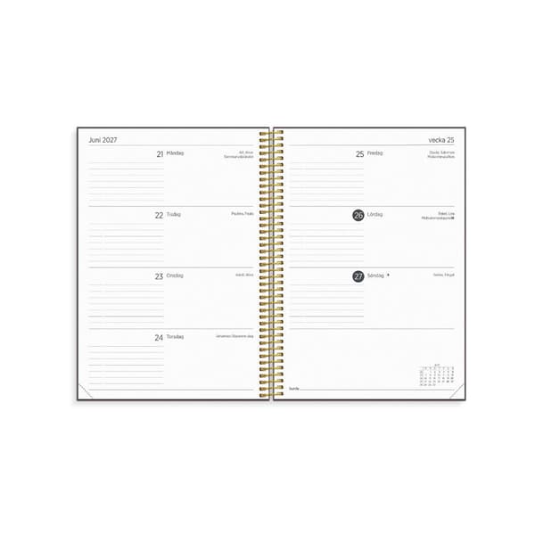 Kalender Organizer & Notes vinröd 26/27