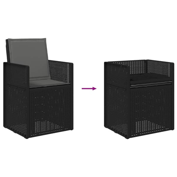 Trädgårdsmöbelset med kudde 3 pcs Antracit PP