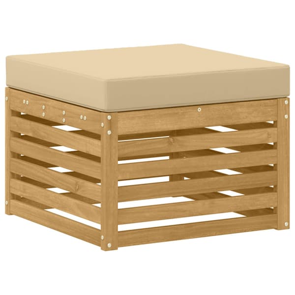 Utomhussoffset 7 pcs Vit och Beige 59 x 59 x 37 cm Polyester