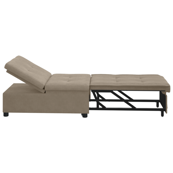 Pull Out Sofa Bed Taupe 194 x 67 x 82 cm Mikrofiber