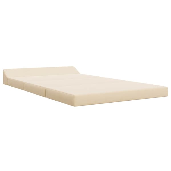 Fällbar Soffbed Gräddvit 120 x 60 x 49 cm Tyg