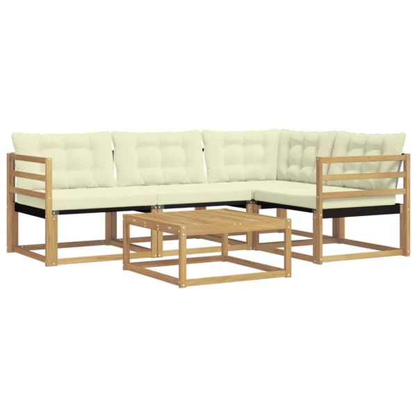 Utomhussoffset 5 pcs Vit och grädde 79 x 79 x 37 cm