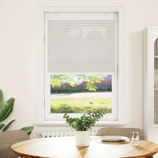 Plisserad persienn ljusgrå 80x100 cm tyg bredd 79,4cm polyester