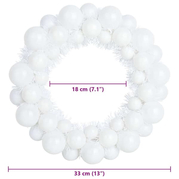 Julkulor kransar 2 pcs Vit 33 x 33 x 7 cm Polystyren