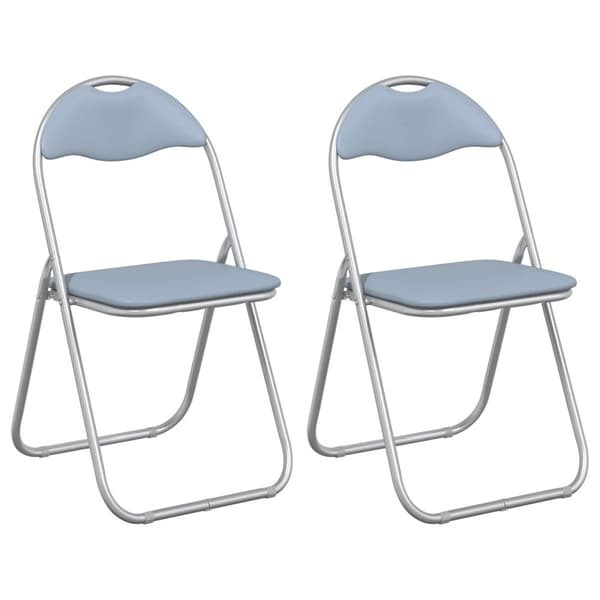 Fällstol 2 pcs Grå 48 x 43,5 x 81 cm Konstläder