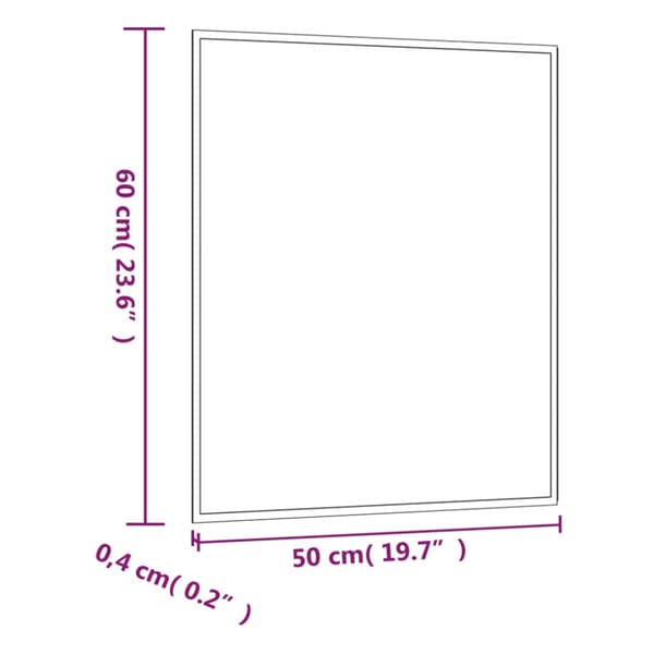 Väggspegel 50x60 cm glas rektangulär