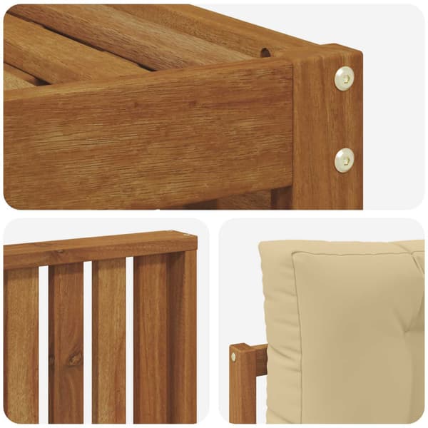 Utomhussoffset med kudde 5 pcs Naturlig och Beige
