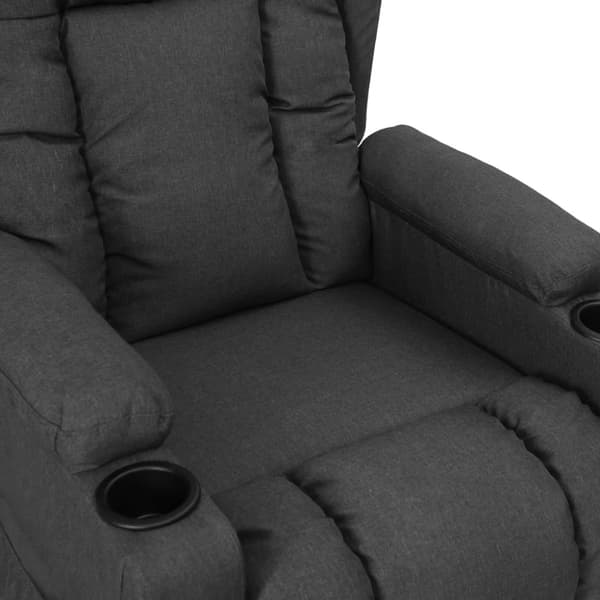Reclinerfåtölj mörkgrå tyg