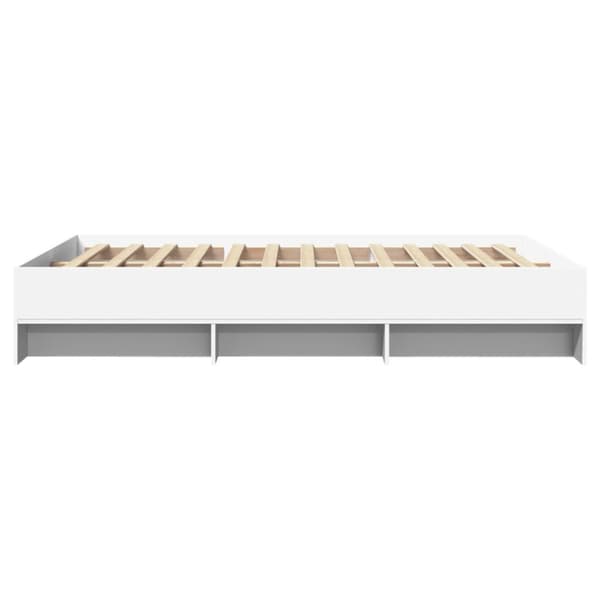 Sängram vit 120x190 cm konstruerat trä