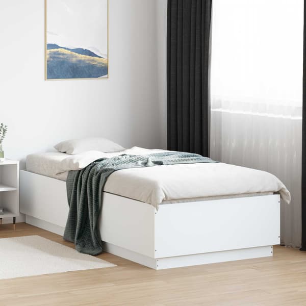 Sängram Vit 80 x 200 cm Konstruerat trä