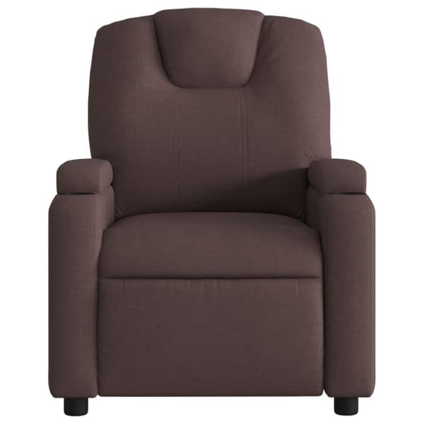 Massagefåtölj mörkbrun tyg